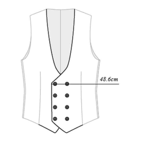 Croisé 8 boutons + bas en pointe