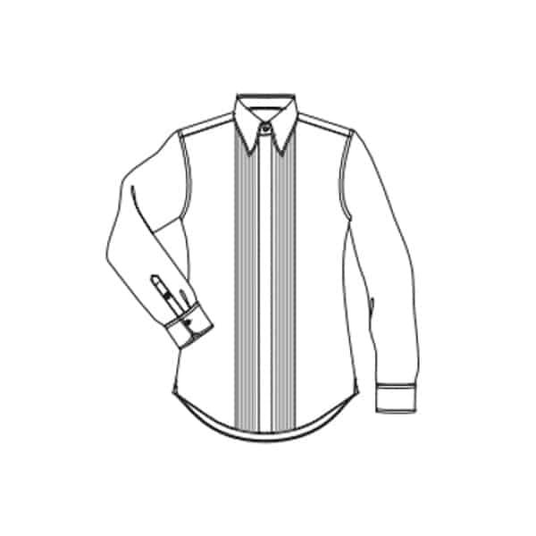 Plissée devant, boutons cachés             