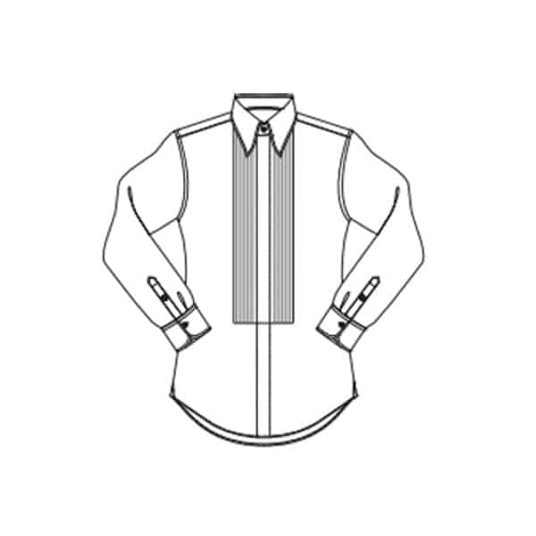 Plissée plastron, boutons cachés